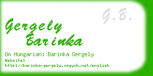 gergely barinka business card